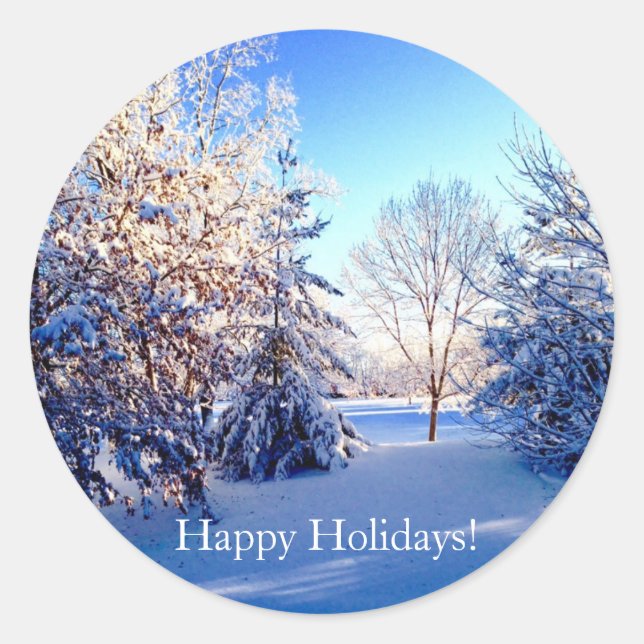 Winter Wonderland Happy Holiday Stickers (Front)