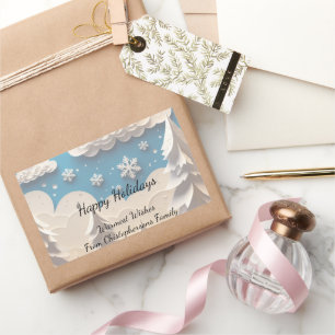 Winter Wonderland Happy Holidays Rectangular Sticker