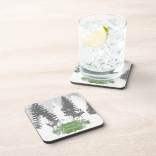 Winter Wonderland Hard plastic coaster - Green