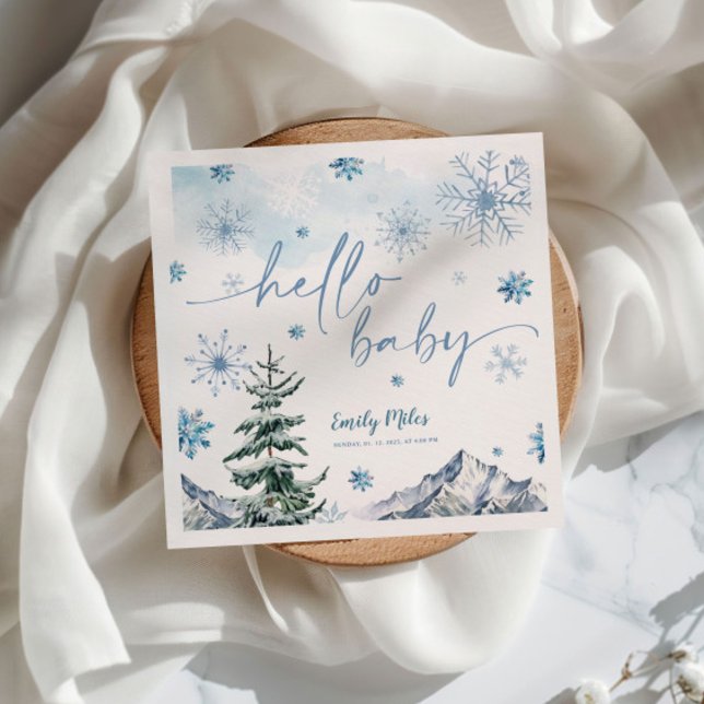 Winter Wonderland Hello Baby Paper Napkins (Creator Uploaded)