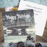 Winter wonderland  holiday card<br><div class="desc">Step into a world of tranquillity with our winter scene holiday card. Featuring a stunning photo of a graceful swan gliding across a frosty pond, set in a snowy white landscape, it truly captures the magic of the season. This card offers a personalised text option, where you can share your...</div>