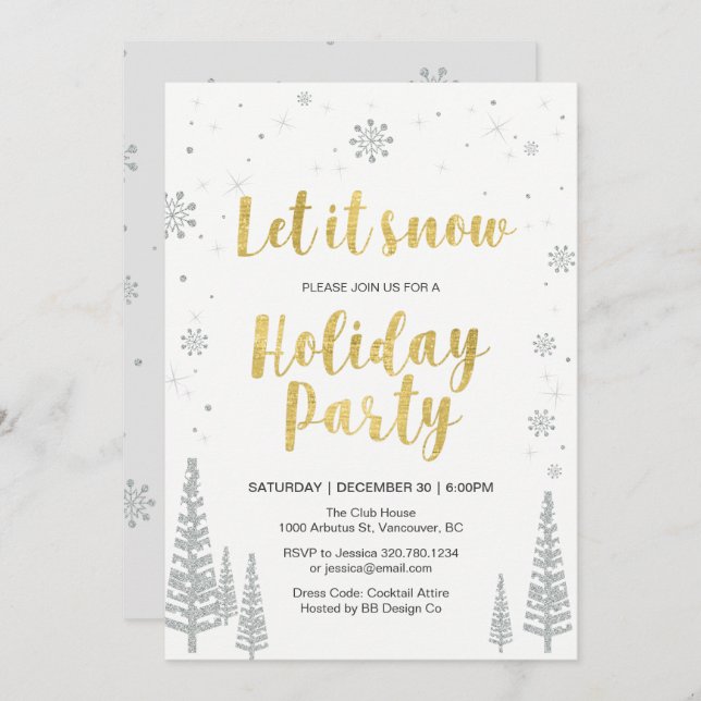 Winter wonderland Holiday Party Invitation (Front/Back)