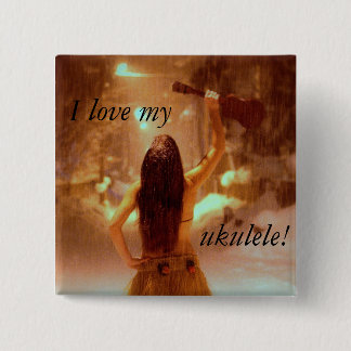 Winter wonderland, I love my, ukulele! 15 Cm Square Badge