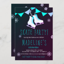 Winter Wonderland Ice Skate Girl Chalkboard Party