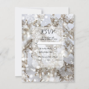 Winter Wonderland Icicle Glitz Wedding RSVP Invitation