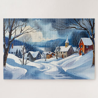 Winter Wonderland in a Small Town Jigsaw Puzzle