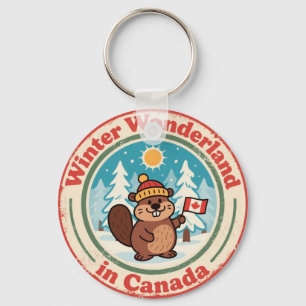 Winter Wonderland in Canada Art Key Ring