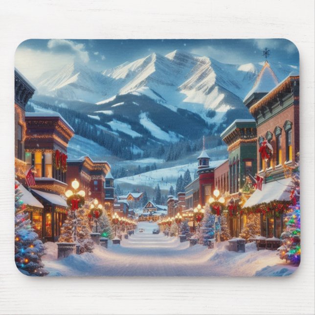 Winter Wonderland in Crested Butte, Colorado Mouse Pad (Front)