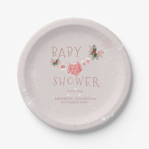 Winter Wonderland It's Cold Outside Baby Shower Paper Plate