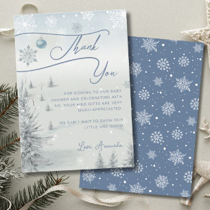 Winter Wonderland Its Cold Outside Baby Shower Thank You Card