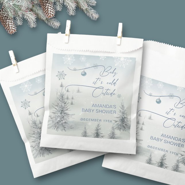 Winter Wonderland Its Cold Outside Boy Baby Shower Favour Bag (Creator Uploaded)
