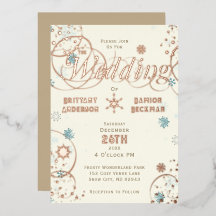 Winter Wonderland Ivory Blue Snowflake Wedding