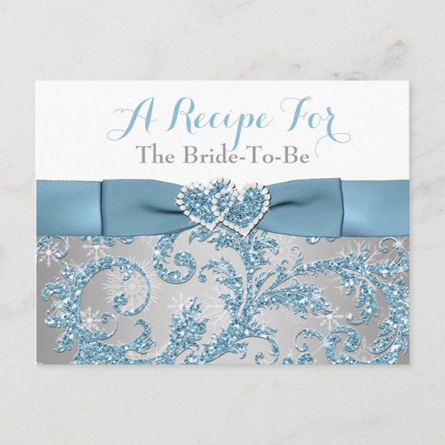 Winter Wonderland, Joined Hearts Recipe Card (Front)