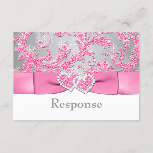 Winter Wonderland Joined Hearts RSVP - Pink