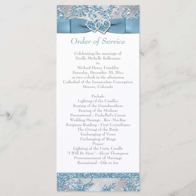 Winter Wonderland, Joined Hearts Wedding Program 2 (Front)