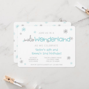 Winter Wonderland Joint Birthday Party, Any Age Invitation