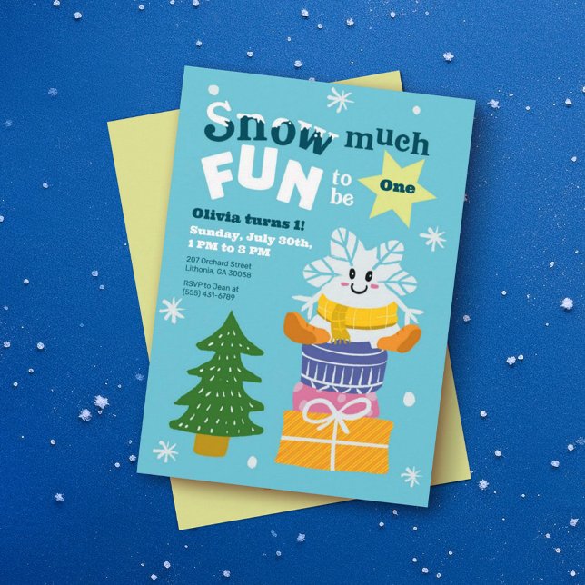 Winter Wonderland Kids 1st Birthday Party Invites (Creator Uploaded)