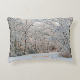 Winter Wonderland Landscape Photo Decorative Cushion