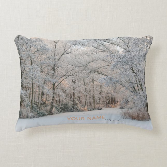 Winter Wonderland Landscape Photo Decorative Cushion (Front)