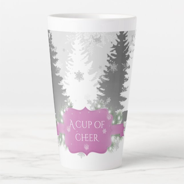 Winter Wonderland Latte Mug - Magenta (Front)