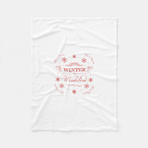 Winter Wonderland Let it Snow Ski Season Christmas Fleece Blanket