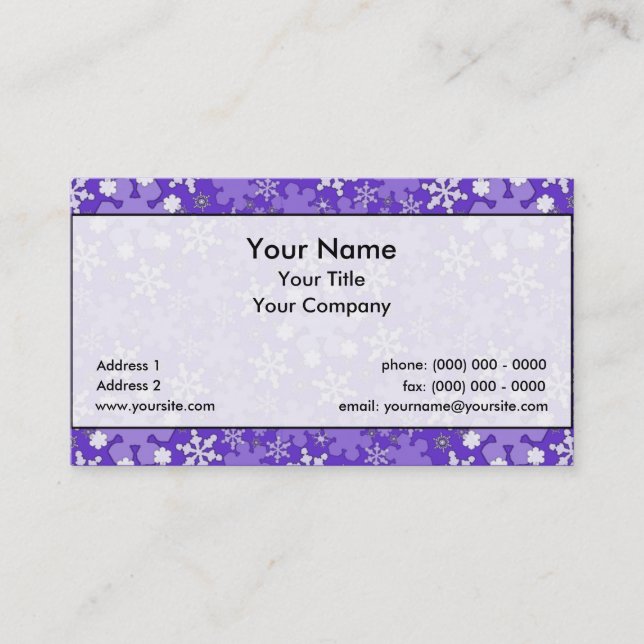 Winter Wonderland Lg Any Colour Business Card (Front)