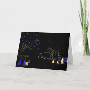 Winter Wonderland Lights Blue and White Holiday Card
