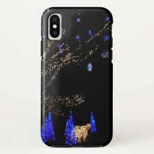 Winter Wonderland Lights Blue and White Holiday iPhone X Case