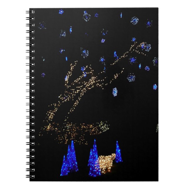 Winter Wonderland Lights Blue and White Holiday Notebook (Front)