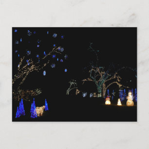 Winter Wonderland Lights Blue and White Holiday Postcard