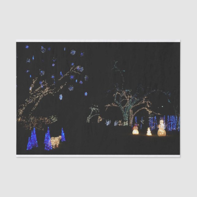 Winter Wonderland Lights Blue and White Holiday Tissue Paper (Front)