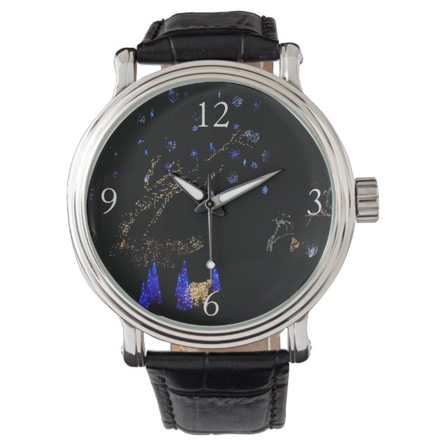 Winter Wonderland Lights Blue and White Holiday Watch (Front)