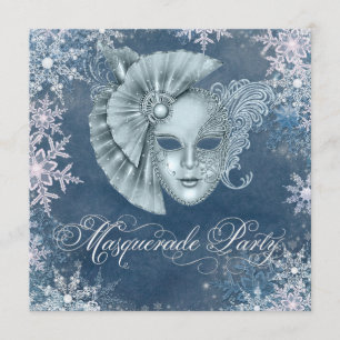 Winter Wonderland Masquerade Party Invitations