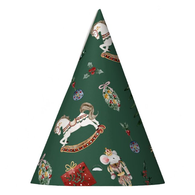 Winter wonderland Nutcracker Christmas birthday Party Hat (Left)