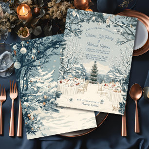 Winter wonderland outdoor Wedding toile inspired Invitation