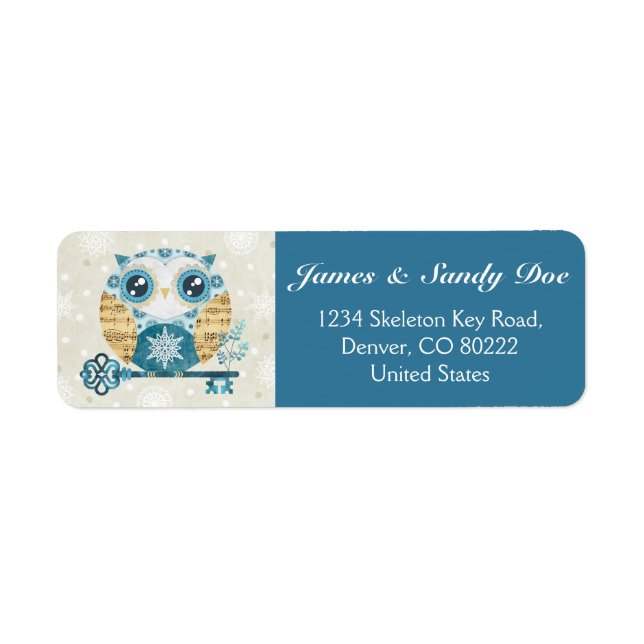Winter Wonderland Owl Return Address Labels (Front)