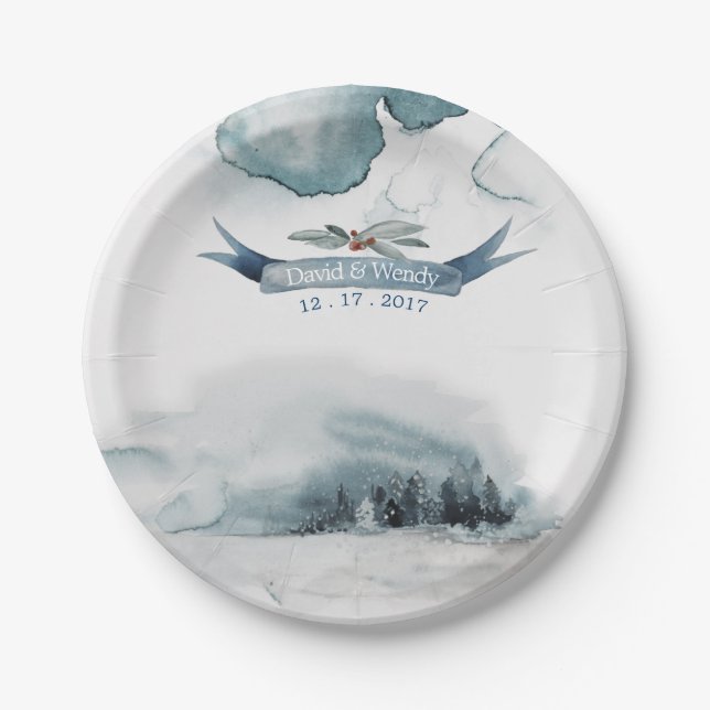 Winter wonderland  paper plate (Front)