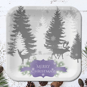 Winter Wonderland Paper Plate - Purple