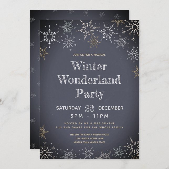 Winter Wonderland Party Invitation (Front/Back)