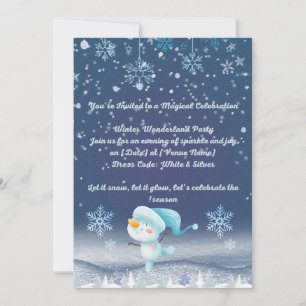 Winter Wonderland Party Invitation Silver Snow T