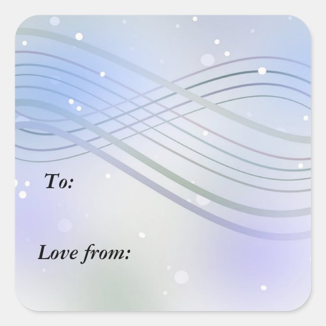 Winter Wonderland Pastel Ribbons Square Sticker (Front)