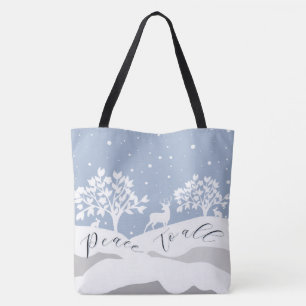 Winter Wonderland Peace To All Tote Bag