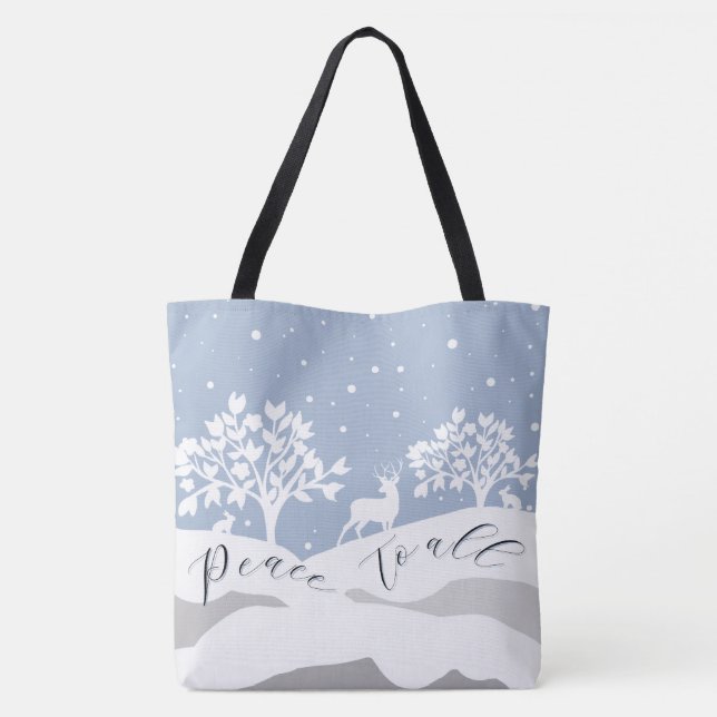 Winter Wonderland Peace To All Tote Bag (Back)