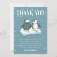 Winter Wonderland Penguin Blue Baby Shower