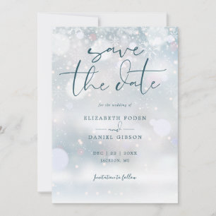 Winter Wonderland Photo Snow Wedding Save The Date