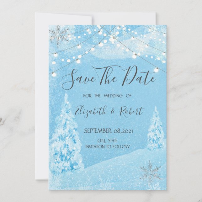 Winter Wonderland,Pine Tree Save The Date