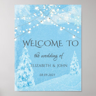 Winter Wonderland, Pine Tree Wedding Poster