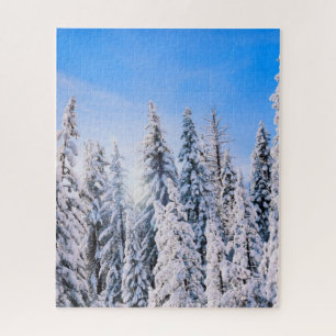 Winter Wonderland Pine Trees in Snow Jigsaw Puzzle