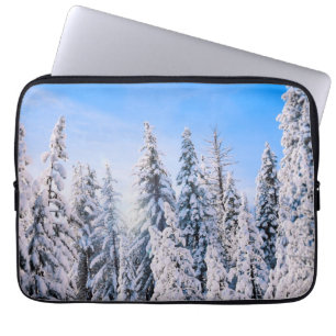 Winter Wonderland Pine Trees in Snow Laptop Sleeve