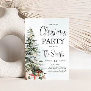 Winter Wonderland Pines Christmas Party Invitation